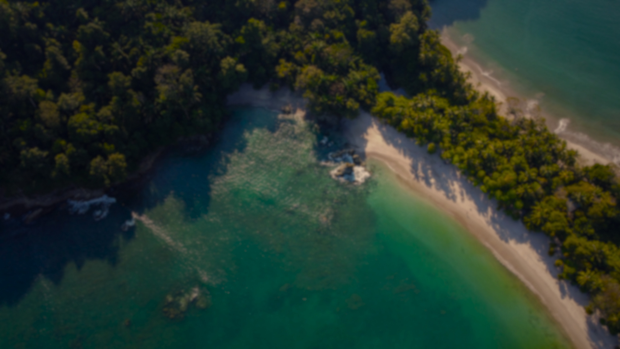 An Aerial Shot of the Manuel Antonio Beach in Costa Rica